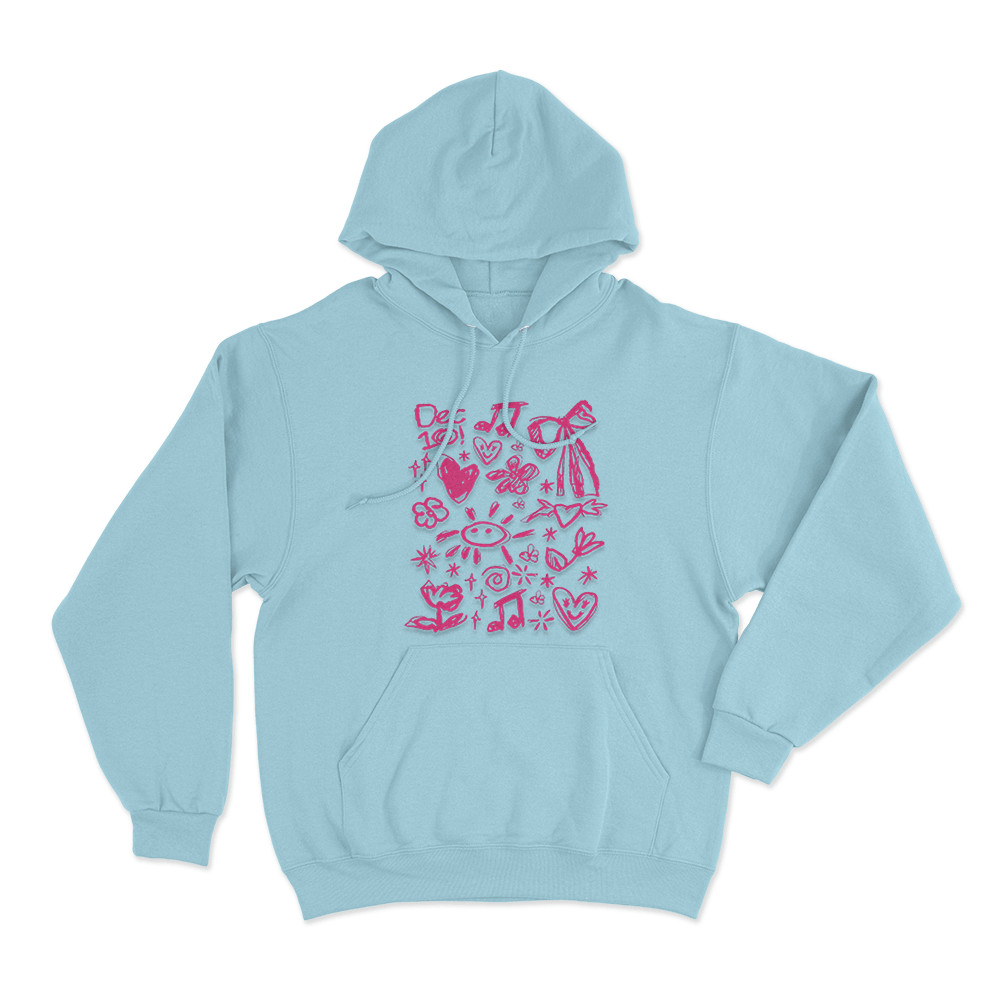 Dec 10 Doodle Art Unisex Hoodie Sky Blue Dec 10 Doodle Art Unisex Hoodie Sky Blue