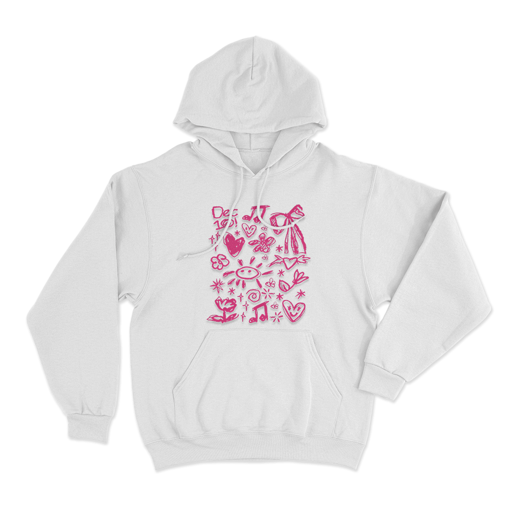 Dec 10 Doodle Art Unisex Hoodie White Dec 10 Doodle Art Unisex Hoodie White
